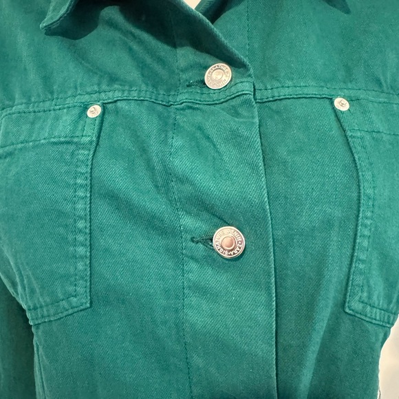 Zara Teal Jean Jacket - Picture 3 of 5